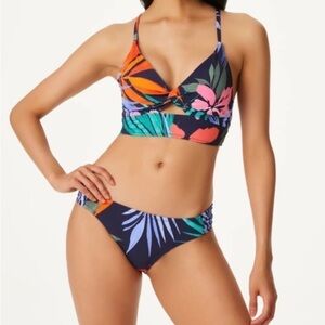 Jessica Simpson Tropical Navy MOOD MULTI Surfers paradise bikini size L/XL